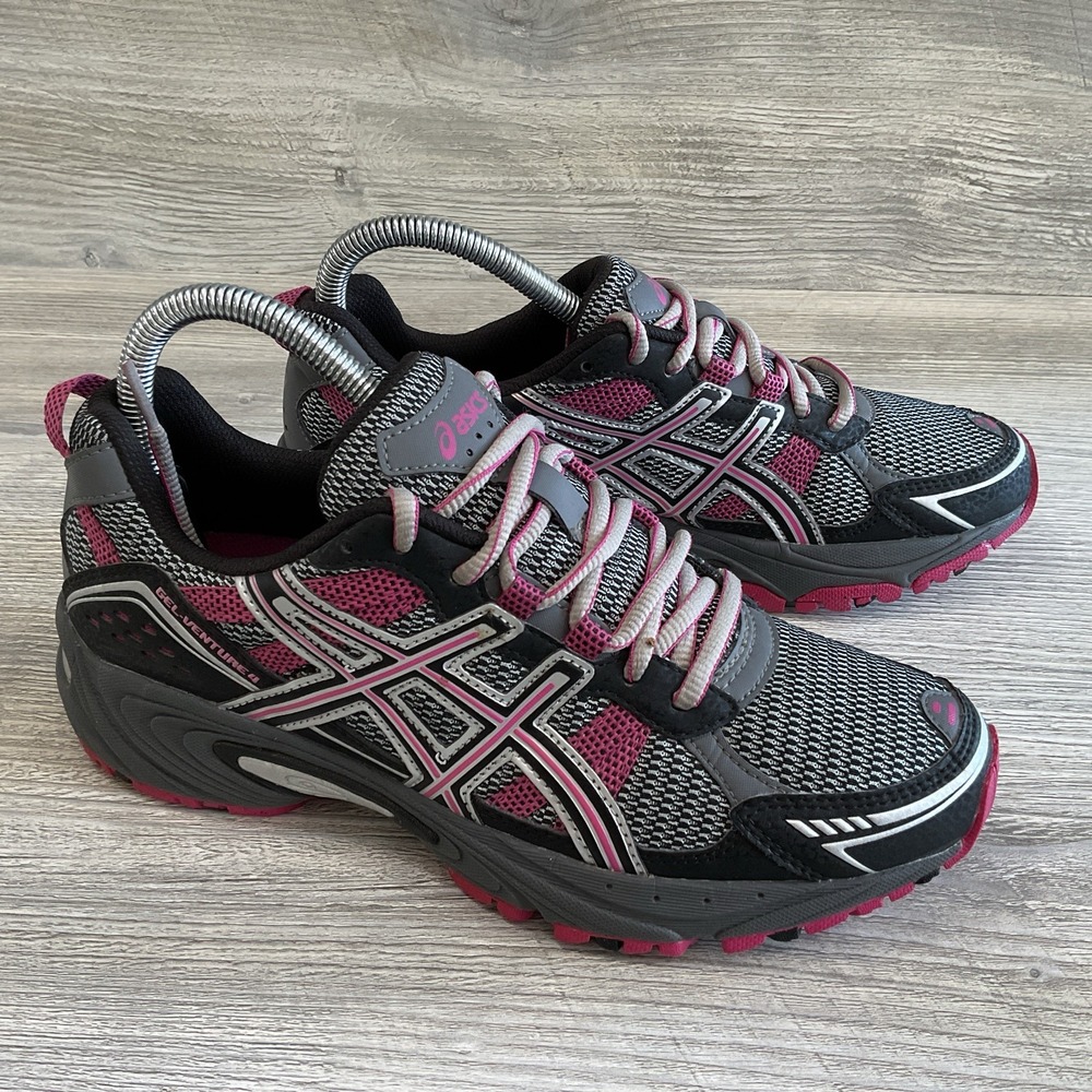 Asics Gel Venture 4 Womens Size 7.5 Black Trail Running Hiking Gym Shoes T383N